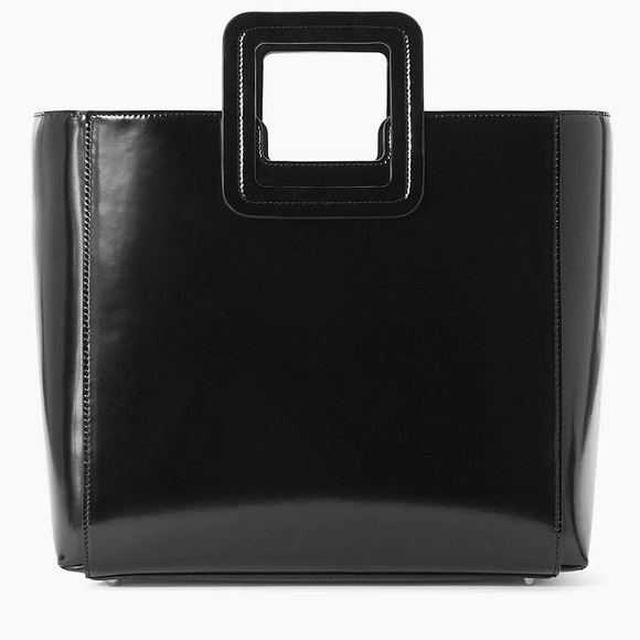 NWT STAUD Shirley Leather Black Bag Polished - Picture 2 of 5